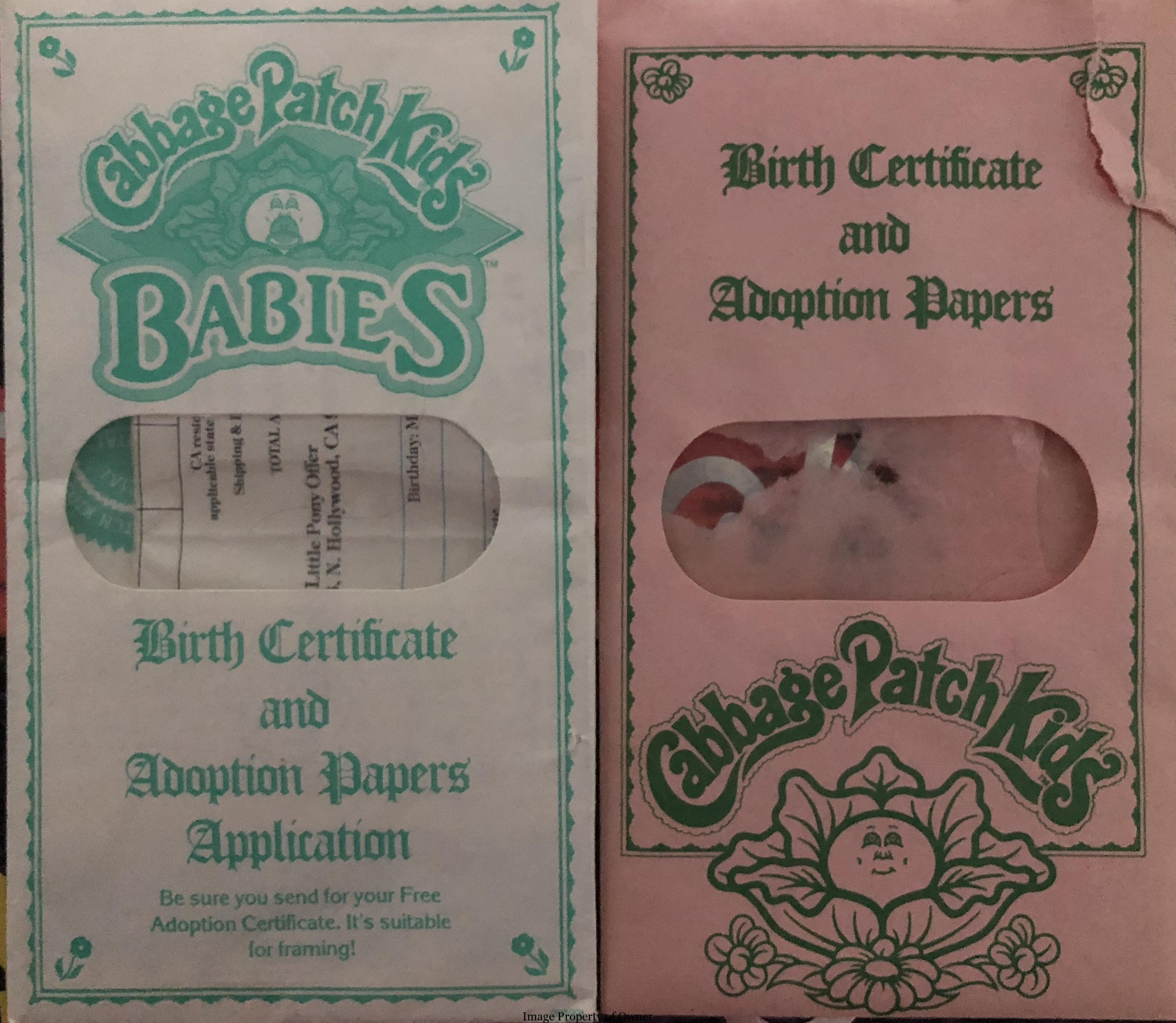 cabbage patch adoption papers